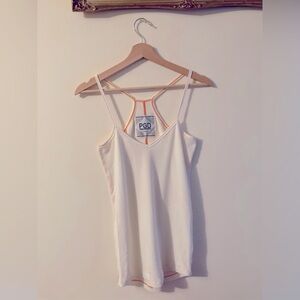 Vintage Plenty PGD White Ribbed Racerback Tank Top Size Small